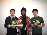 The team from J.P. Stevens High School (Edison): Andy Shi, Joet Bagga, and Sam Zhang.