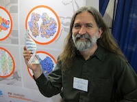 The Molecule of the Month's David Goodsell and a paper model of DNA.