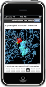 Accessing Molecule of the Month through PDBMobile.