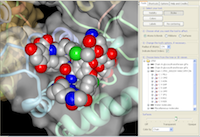 Protein Workshop view of vancomycin PRD_000204 as seen in PDB ID 1pnv.