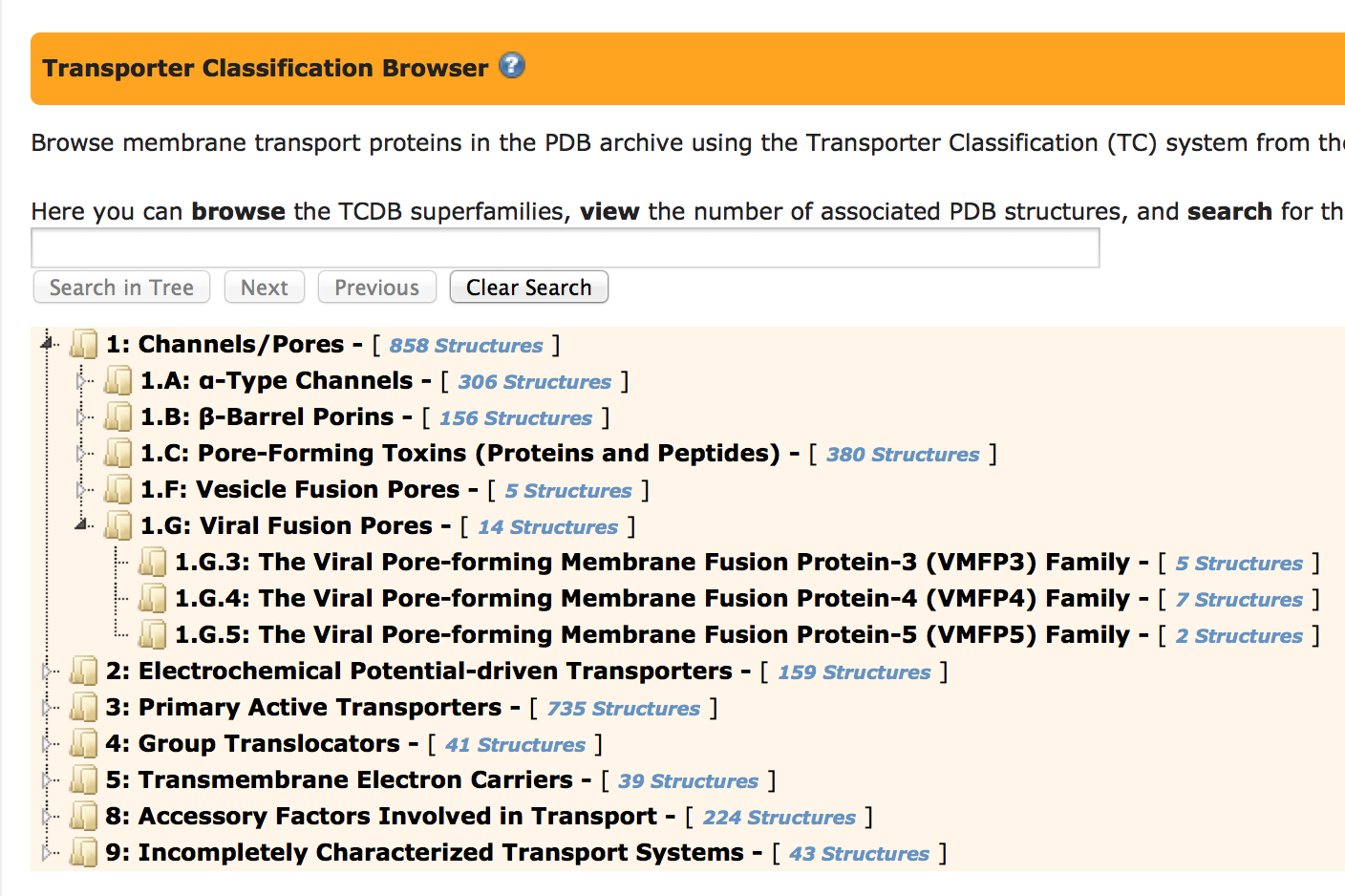 Transporter Classification Browser