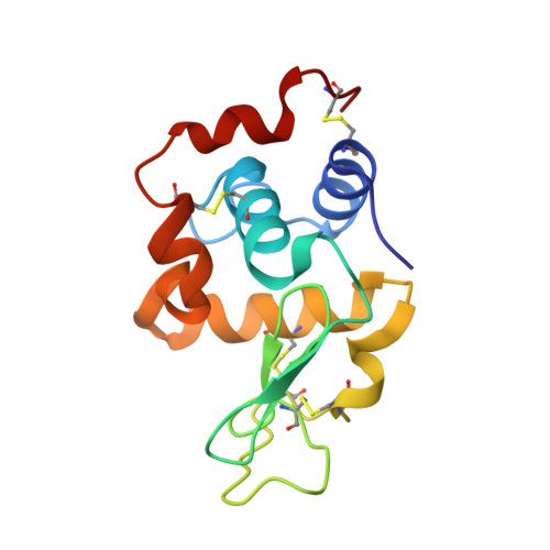 RCSB PDB - 1JJ1: CRYSTAL STRUCTURE OF ORTHORHOMBIC LYSOZYME GROWN AT PH ...