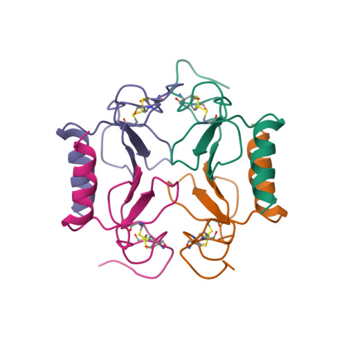 RCSB PDB - 1PFM: PF4-M2 CHIMERIC MUTANT WITH THE FIRST 10 N-TERMINAL ...
