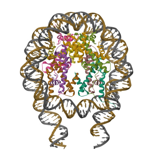 RCSB PDB - 7KTQ: Nucleosome from a dimeric PRC2 bound to a nucleosome