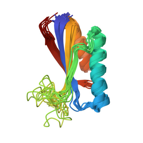 RCSB PDB - 8E6Y: NMR structure of Sa1_V90T at 30 degrees Celsius