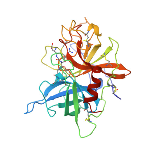 RCSB PDB - 1A5I: CATALYTIC DOMAIN OF VAMPIRE BAT (DESMODUS ROTUNDUS) SALIVA PLASMINOGEN ACTIVATOR IN COMPLEX WITH EGR-CMK (GLU-GLY-ARG CHLOROMETHYL KETONE)