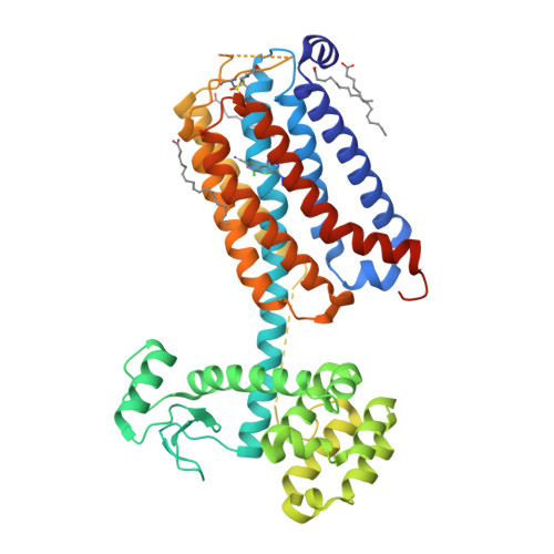 Rcsb Pdb 5cgc Structure Of The Human Class C Gpcr Metabotropic Glutamate Receptor 5 Transmembrane Domain In Complex With The Negative Allosteric Modulator 3 Chloro 4 Fluoro 5 6 1h Pyrazol 1 Yl Pyrimidin 4 Yl Benzonitrile