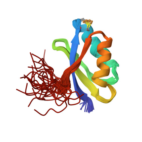 Rcsb Pdb 1kqk Solution Structure Of The N Terminal Domain Of A Potential Copper Translocating P Type Atpase From Bacillus Subtilis In The Cu I Loaded State