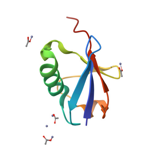 Rcsb Pdb 5nli Crystal Structure Of Zn2 E16v Human Ubiquitin Hub Mutant Adduct From A Solution 35 Mm Zinc Acetate 10 V V Tfe 1 3 Mm E16v Hub