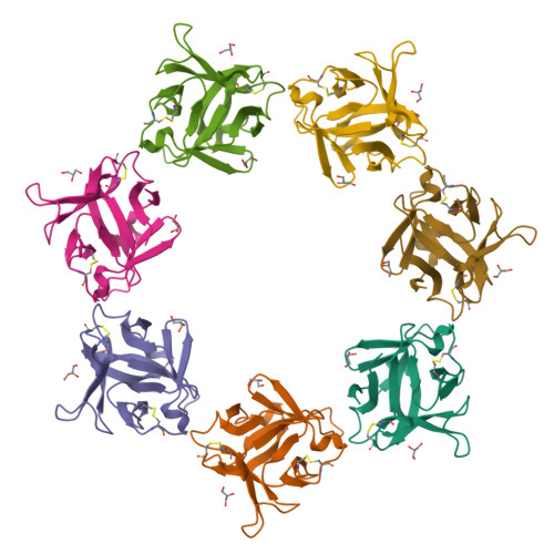 Rcsb Pdb 4owj Crystal Structure Of The Vibrio Vulnificus Hemolysin Cytolysin Beta Trefoil Lectin