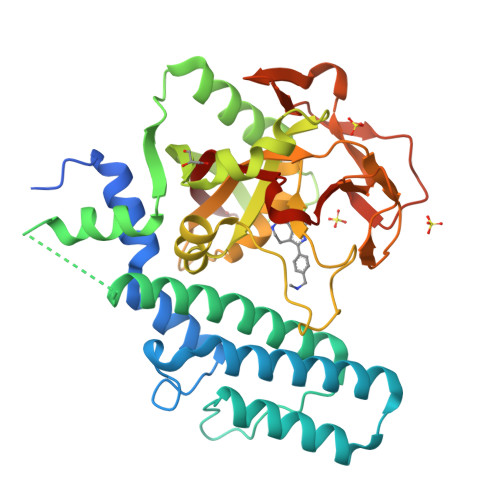 Rcsb Pdb 6vkk Crystal Structure Of Human Parp 1 Cat Domain Bound To Inhibitor Rucaparib