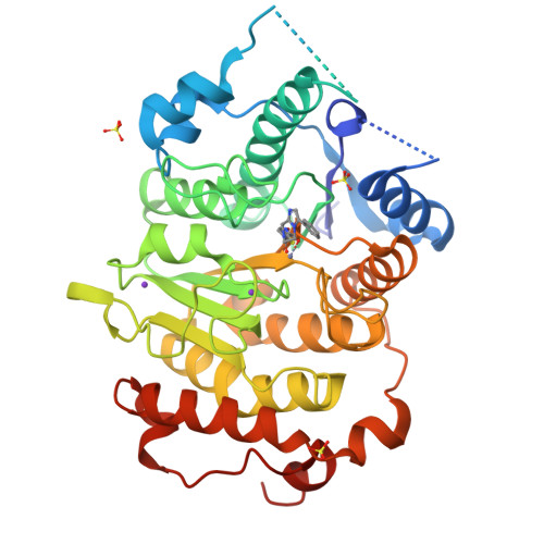 Rcsb Pdb 2vqv Structure Of Hdac4 Catalytic Domain With A Gain Of Function Mutation Bound To A Hydroxamic Acid Inhibitor