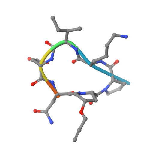 Rcsb Pdb 4y1c Cyclic Hexapeptide Cyc Ndpoppkid In Complex With Hiv 1 Integrase Core Domain