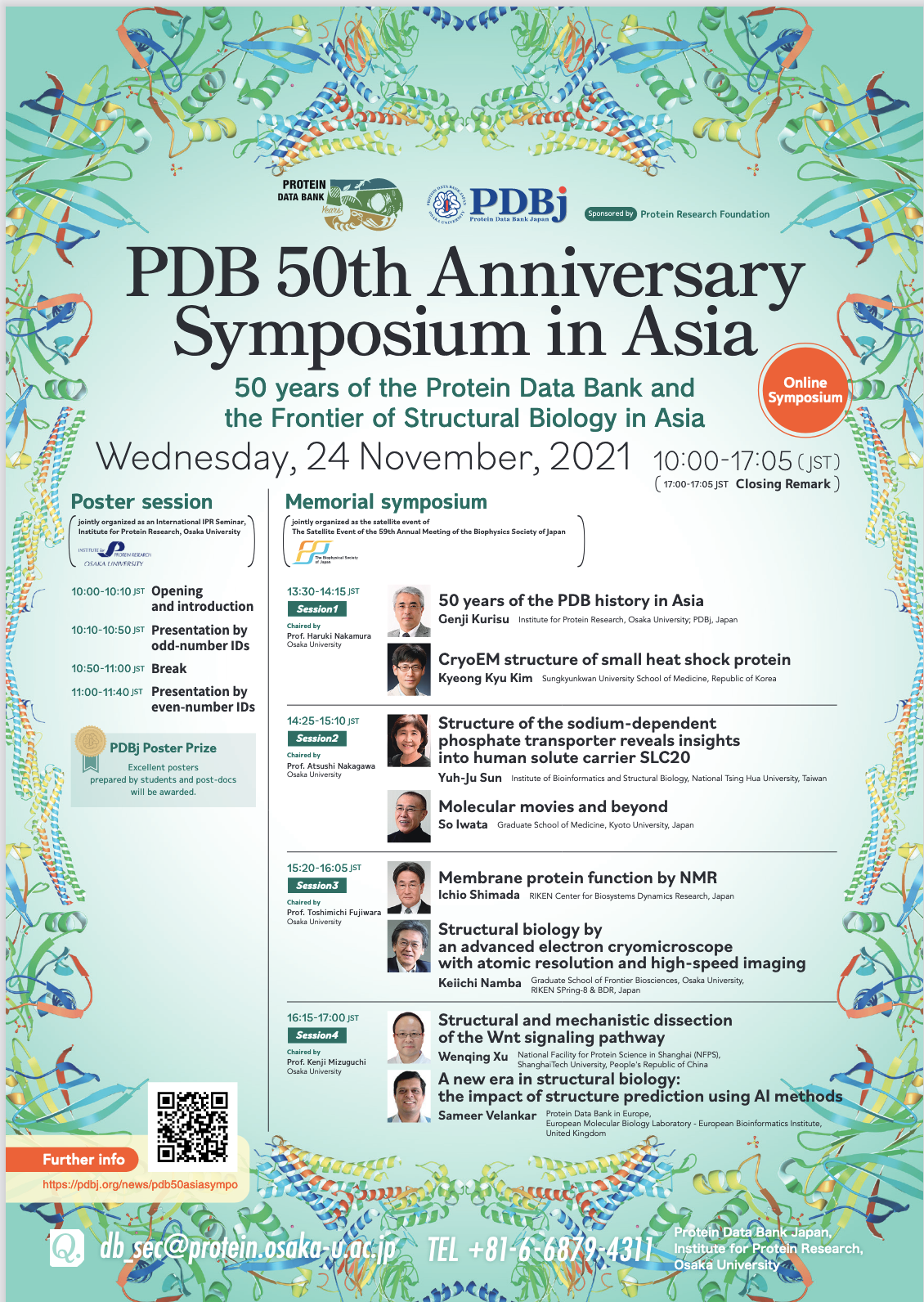 <A href="https://pdbj.org/news/pdb50asiasympo">Register by November 8 for the virtual symposium</a>