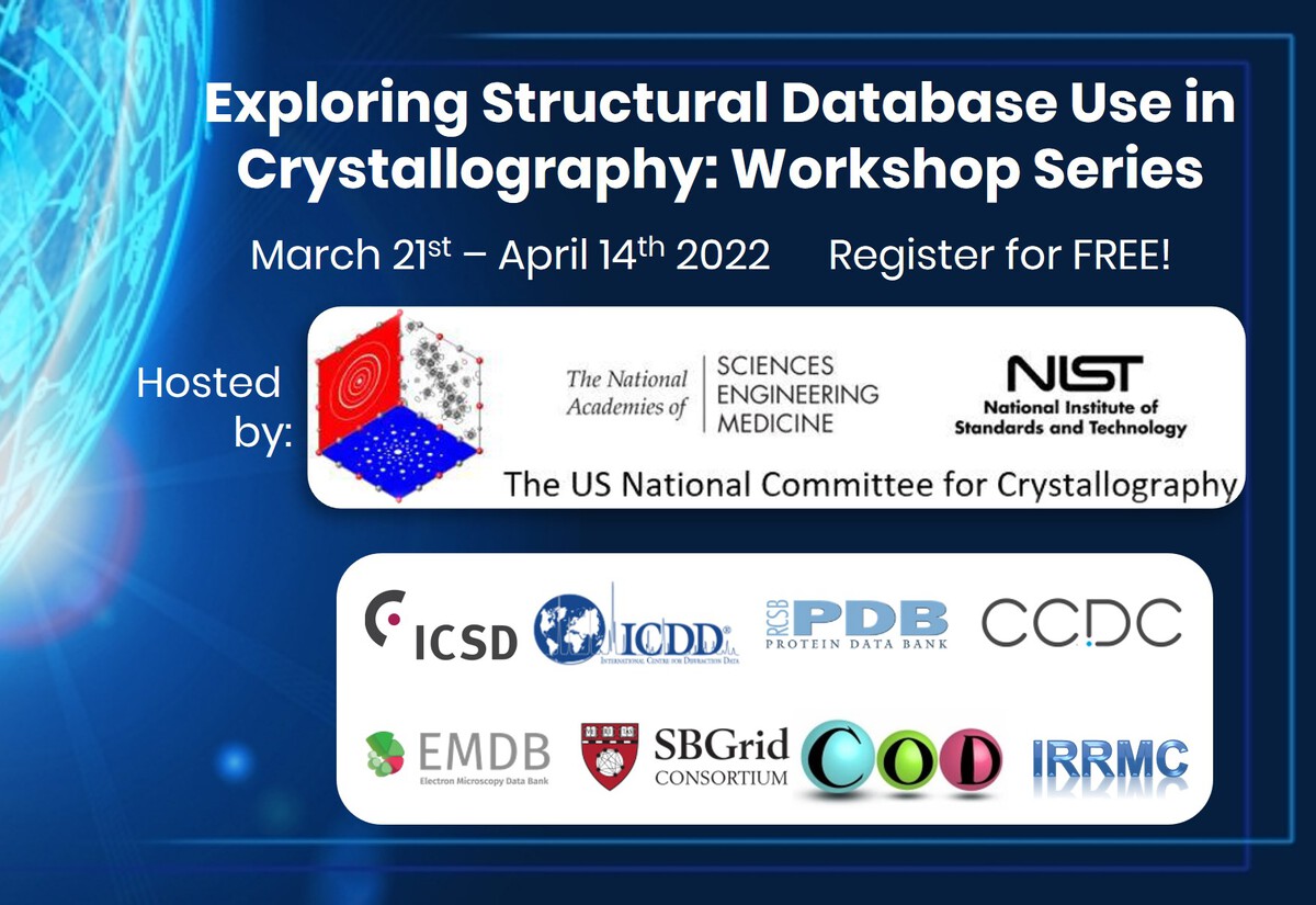 Register for Exploring Structural Database Use in Crystallography: A USNC/Cr Workshop Series