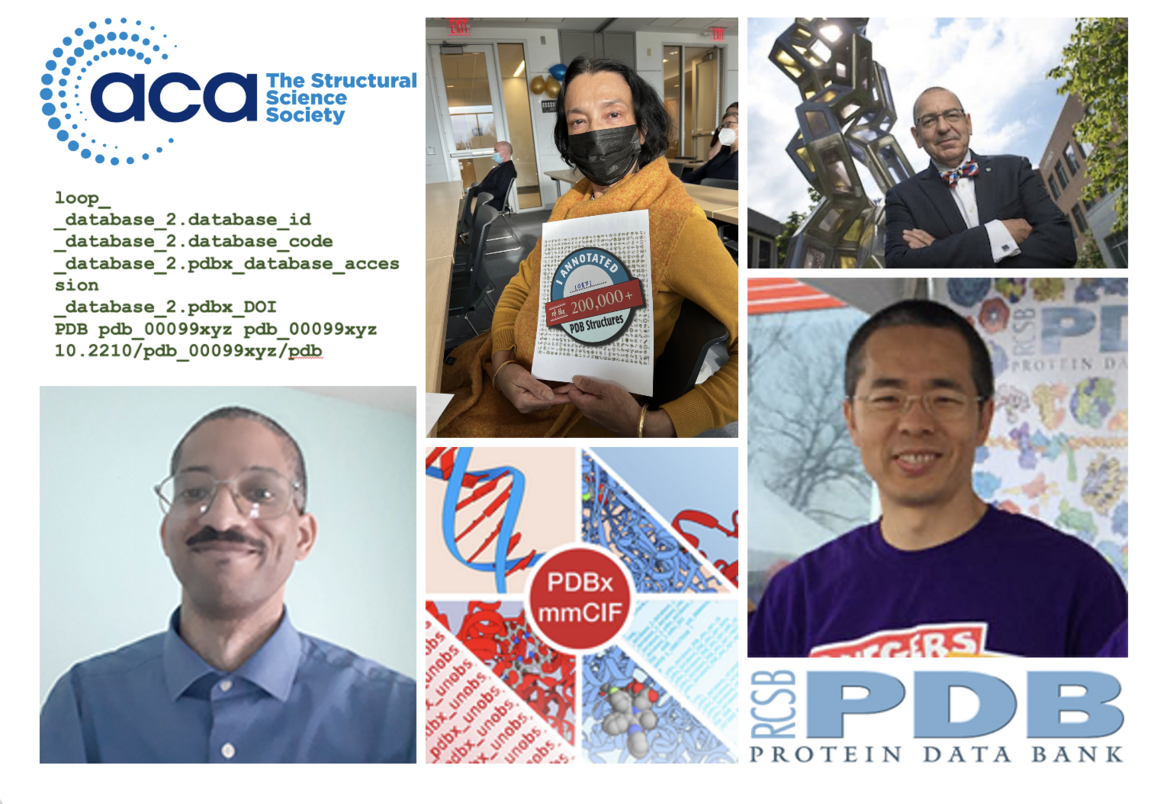 Collage of RCSB PDB speakers and topics at ACA.