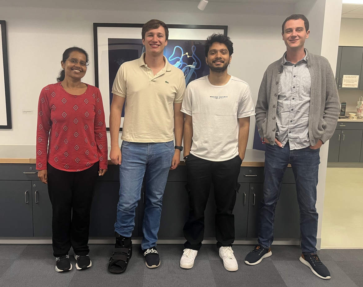 <I>Brinda Vallat, Santiago Blaumann, Rusham Bhatt, Dennis Piehl.  Applications for the 2024 Research Intensive Experience at Rutgers are open now.</I>