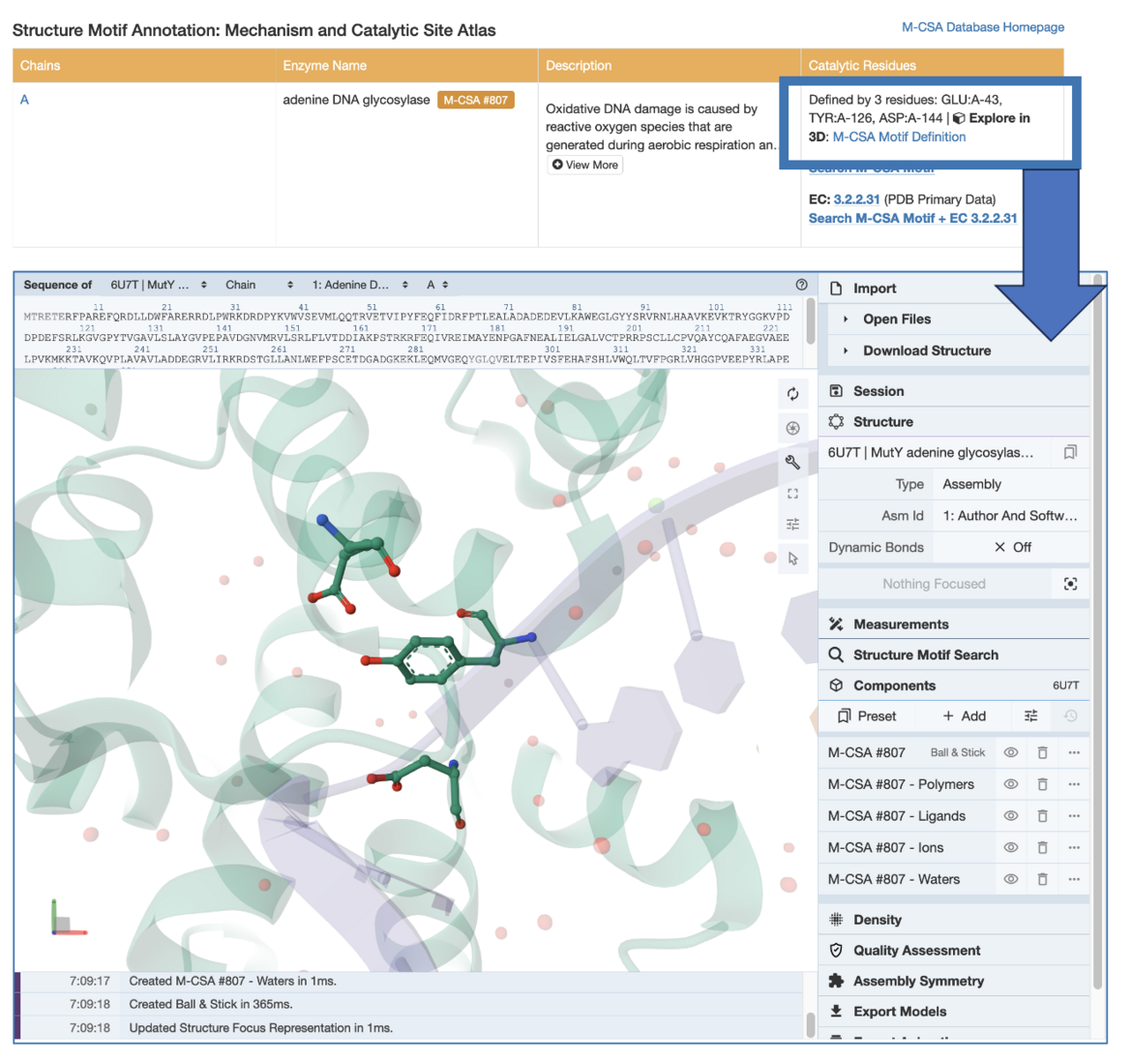<I>From the Annotations tab, select the Explore in 3D option to view in Mol*</I>