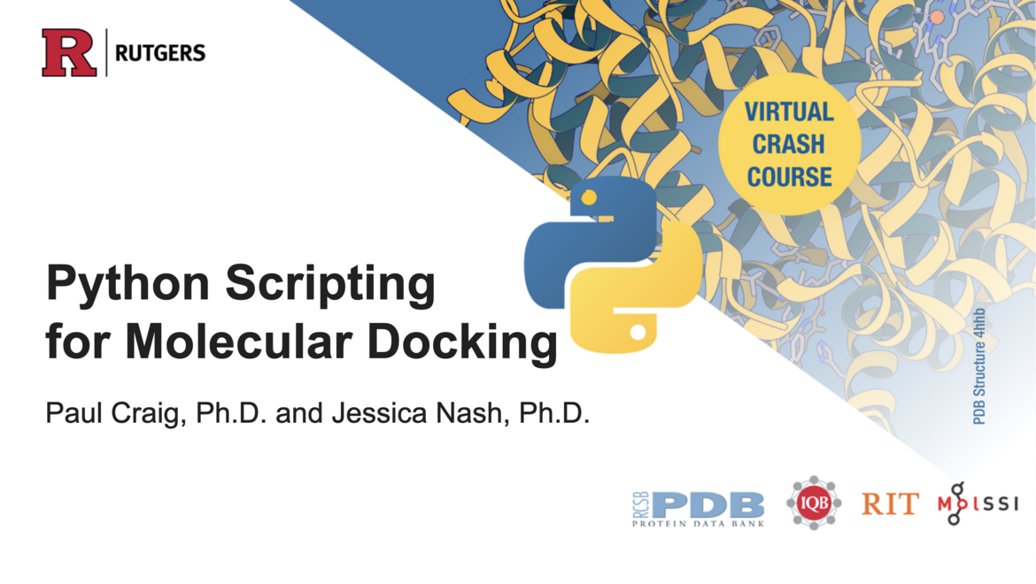 Watch recordings of the <I>Python Scripting for Molecular Docking</I>