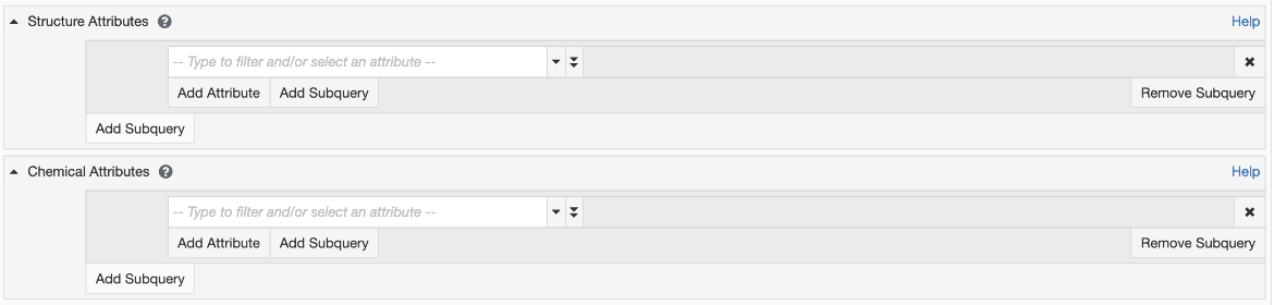 Figure 1: Types of Attribute Search from the Advanced Search Query Builder