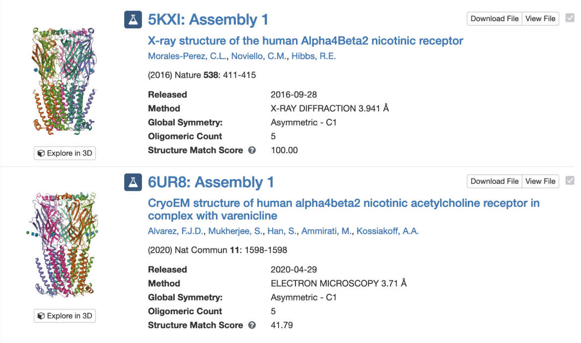 Figure 8: Search results for similar assemblies in the PDB. 