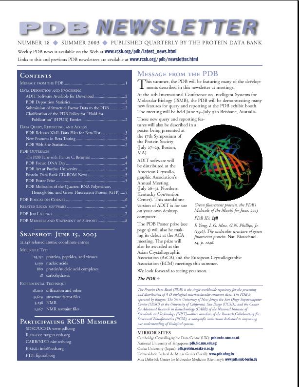 PDB Newsletter, Issue 18